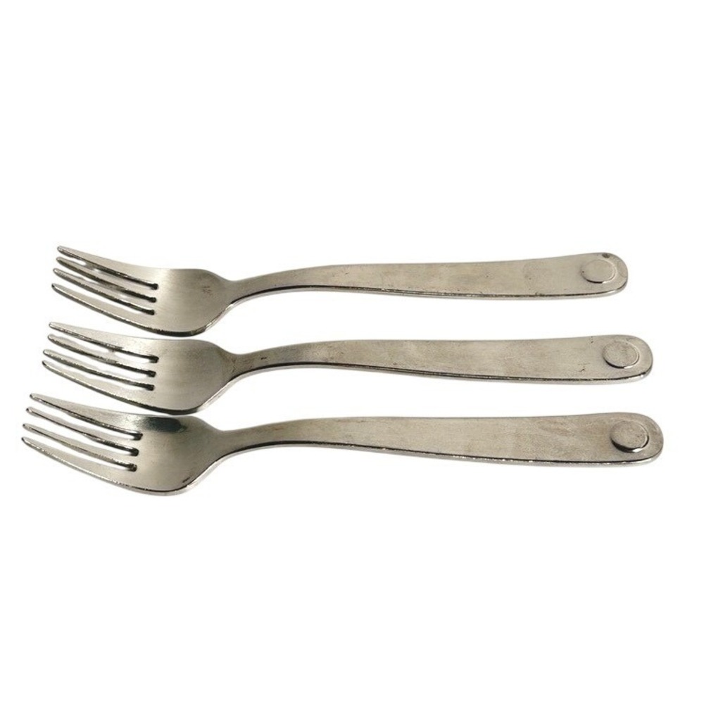 Vintage Gourmet Settings Taxi Pattern Stainless Steel Salad Fork Set 3 1990s